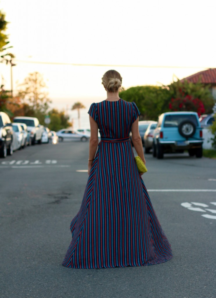 stripe wrap dress