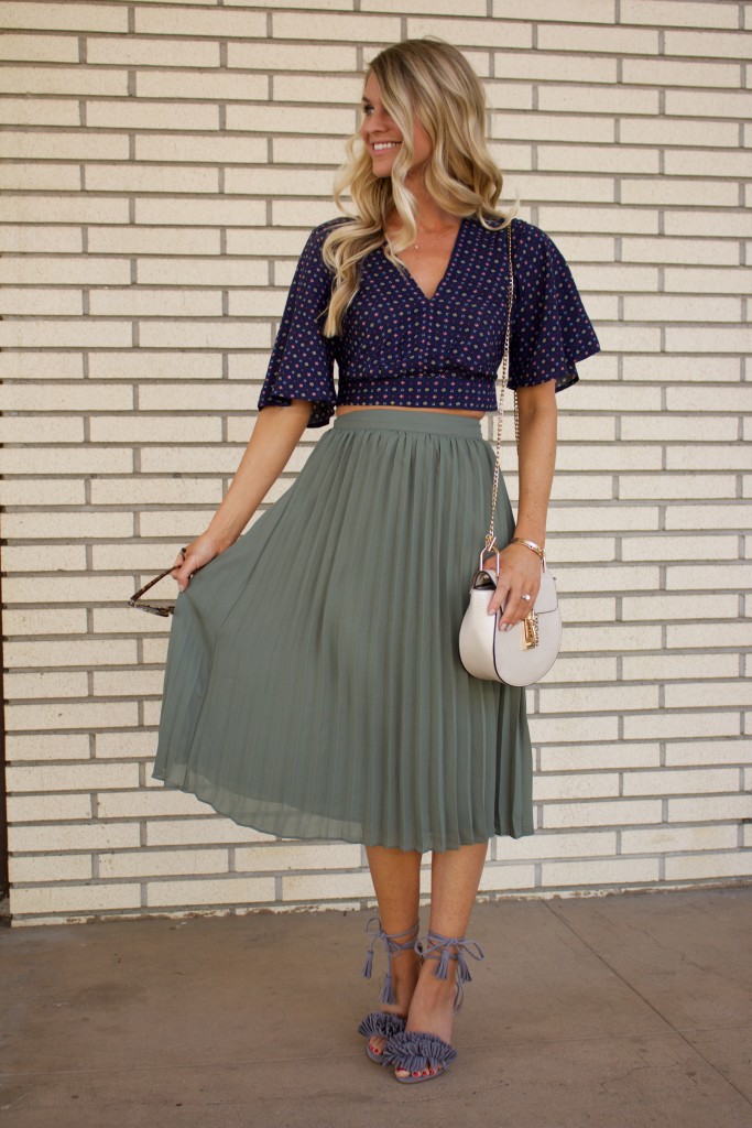 fall crop top and skirt