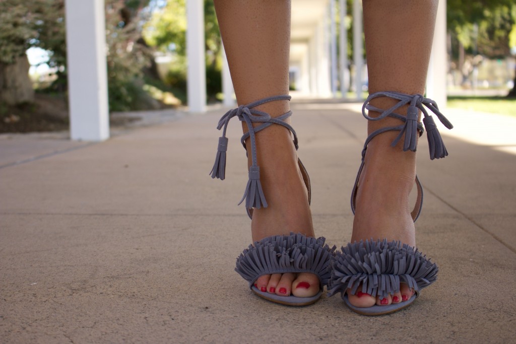 lace up finge heels