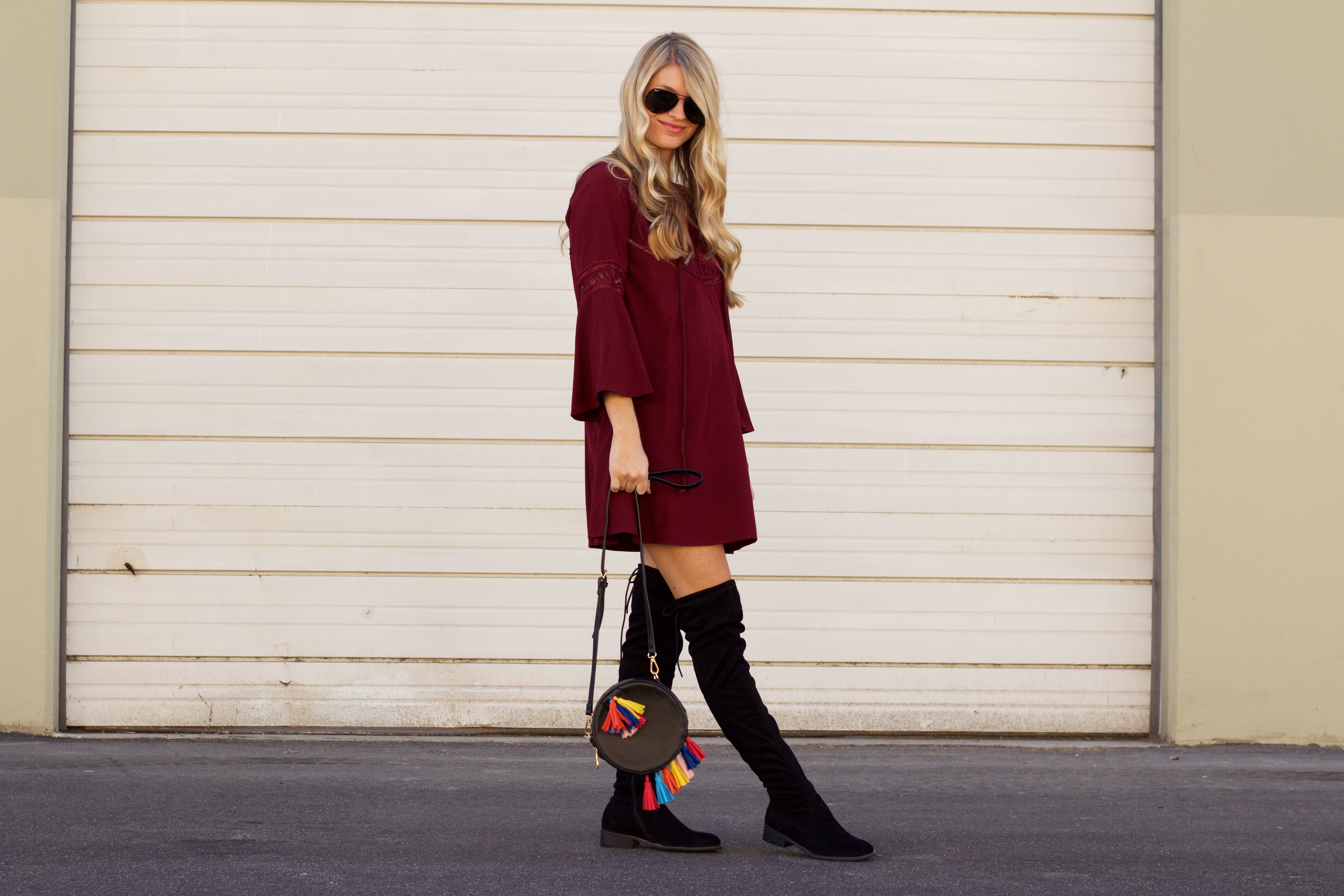 fall dress and boots